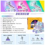 MammyGol Adjustable Inline Skates for Girls Boys Ages 4-12 with Light up Wheels & Butterfly Design – Vibrant Flashing Roller Skates, Perfect Beginner Skates for Kids Youth