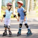 Rotayi Adjustable Inline Skates for Kids, Light Up Wheels Roller Skates Blades for Boys Girls Ages 5-8 8-12, Outdoor Beginner Blades for Youth Adult Women and Men, Blue