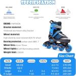 PAPAISON Adjustable Inline Skates Boys Ages 4-16, Roller Skates for Girls Kids Ages 5-8 8-12 with Full Light Up Wheels, Outdoor Skates Illuminating Skates for Children Teens Women