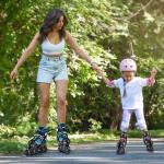 Rotayi Adjustable Inline Skates for Kids, Light Up Wheels Roller Skates Blades for Boys Girls Ages 5-8 8-12, Outdoor Beginner Blades for Youth Adult Women and Men, Blue