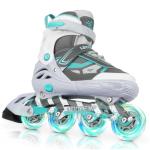 LEVYTEMP Adjustable Inline Skates for Kids and Adults, Outdoor Beginner Roller Skates with All Light Up Wheels for Girls, Boys, Men and Women