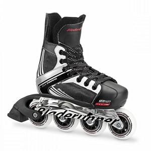 Bladerunner by Rollerblade Dynamo Jr Size Adjustable Hockey Inline Skate, Black and White, Inline Skates , Size 1 - 4