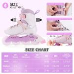 SWAY Adjustable Inline Skates for Kids, Teens and Adults, All Wheels Light Up High Performance Roller Skates for Boys and Girls Ideal for Roller Skate (Purple, Medium-Big Kid（1-4 US）)