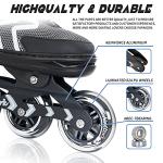 Nattork Adjustable Blades Roller Skates for Kids Girls and Boys,Outdoor & Indoor Black Inline Skates for Adults Women and Men,Beginners,Size 4 5 6