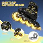 HALOSK Kids Inline Skates for Girls Boys with Light Up Wheels, Adjustable Blade Skates Gradient Glitter Star with Breathable Comfort Liner for Youth Beginners, for Ages 5–16