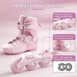 SWAY Adjustable Inline Skates for Kids, Teens and Adults, All Wheels Light Up High Performance Roller Skates for Boys and Girls Ideal for Roller Skate (Purple, Medium-Big Kid（1-4 US）)