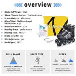 Nattork Adjustable Blades Roller Skates for Kids Girls and Boys,Outdoor & Indoor Black Inline Skates for Adults Women and Men,Beginners,Size 4 5 6