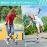 LEVYTEMP Adjustable Inline Skates for Kids and Adults, Outdoor Beginner Roller Skates with All Light Up Wheels for Girls, Boys, Men and Women