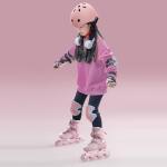 SWAY Adjustable Inline Skates for Kids, Teens and Adults, All Wheels Light Up High Performance Roller Skates for Boys and Girls Ideal for Roller Skate (Purple, Medium-Big Kid（1-4 US）)