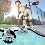 LEVYTEMP Adjustable Inline Skates for Kids and Adults, Outdoor Beginner Roller Skates with All Light Up Wheels for Girls, Boys, Men and Women