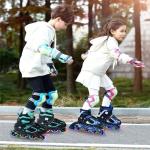 Nattork Blade Roller Skates for Boys with Light Up Wheel,Adjustable Inline Skates for Little Kids Toddler Children's Outdoor & Indoor Ages 5-8 4 5 6 7, Beginners Black