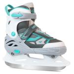 LEVYTEMP Adjustable ice Skates for Kids Boys Girls, 4 Size Triple Protection Beginner Figure Blades with Ankle Support for Outdoor and Rink,Grey