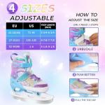 Nattork Girls Ice Skates for Kids 4 Size Adjustable Butterfly Ice Skate with Fleece Lining for Outdoor & Rink X-Small(7C-9C) Purple