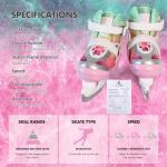LEVYTEMP Adjustable Ice Skates for Kids Girls Boys - Gradient Pink Rainbow Youth Ice Skating Shoes - Sizes Small Ages 5-8 - Ice Skates for Outdoor and Rink