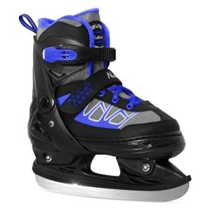 Nattork Ice Skates for Kids Boys and Girls -Adjustable Blue,Black,Pink,Purple Ice Hockey Skates,Warm and Soft Plush Lining and Enhanced Ankle Support