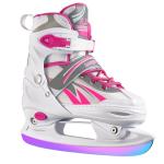 Lovydro Kids Ice Skates for Girls Boys, 4 Size Adjustable Beginners Ice Hockey Skates for Children Youths Teen Ages 3-12, Toddler Girls Ice Skating Shoes with Comfortable Lining, White Pink