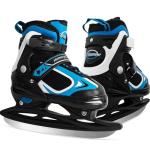 MammyGol Adjustable Ice Skates for Kids, Boys and Girls, Hockey Lace-Up Skate, Blue Ice Skating Size L for Beginner