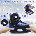Nattork Ice Skates for Kids Boys and Girls -Adjustable Blue,Black,Pink,Purple Ice Hockey Skates,Warm and Soft Plush Lining and Enhanced Ankle Support