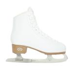 Riedell Horizon Junior Kids Ice Skates for Girls and Boys - Supportive Uppers with Plush Padded Lining, Smooth Stainless Steel Blades, and PVC Soles - White - 2 JR