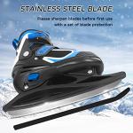 MammyGol Adjustable Ice Skates for Kids, Boys and Girls, Hockey Lace-Up Skate, Blue Ice Skating Size L for Beginner