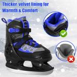 Nattork Ice Skates for Kids Boys and Girls -Adjustable Blue,Black,Pink,Purple Ice Hockey Skates,Warm and Soft Plush Lining and Enhanced Ankle Support