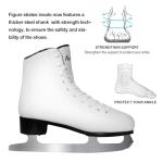 Nattork White Figure Skates Excellence Stainless Steel Blades Ice Figure Skating with Enhanced Support Strength Performance and Ultimate Comfort for Boys and Girls