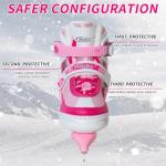 Nattork Adjustable Ice Skates, Blue Ice Skating Shoes for Kids, Boys and Girls, Hockey Lace-Up Skates - Soft Padding and Reinforced Ankle Support with 4 Sizes Adjustments