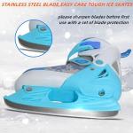 BASYNOL Nattork Adjustable Ice Skates for Kids, Anti-Skid Ice Skate Shoes,Ice Hockey Suitable for Outdoor and Skating Rinks,Snowflake,S