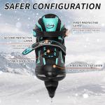 Nattork Ice Skates for Kids, Boys and Girls, Hockey Lace-Up Adjustable Skates - Soft Padding and Reinforced Ankle Support with 4 Sizes Adjustments - Teal