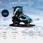 MammyGol Adjustable Ice Skates for Kids, Boys and Girls, Hockey Lace-Up Skate, Blue Ice Skating Size L for Beginner