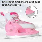 Nattork Adjustable Ice Skates, Blue Ice Skating Shoes for Kids, Boys and Girls, Hockey Lace-Up Skates - Soft Padding and Reinforced Ankle Support with 4 Sizes Adjustments