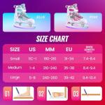 Lovydro Kids Ice Skates for Girls Boys, 4 Size Adjustable Beginners Ice Hockey Skates for Children Youths Teen Ages 3-12, Toddler Girls Ice Skating Shoes with Comfortable Lining, White Pink