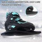 Nattork Ice Skates for Kids, Boys and Girls, Hockey Lace-Up Adjustable Skates - Soft Padding and Reinforced Ankle Support with 4 Sizes Adjustments - Teal