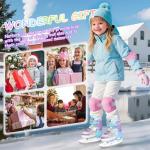 Nattork Girls Ice Skates for Kids 4 Size Adjustable Butterfly Ice Skate with Fleece Lining for Outdoor & Rink Medium(1-4) Purple