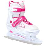 Xino Sports Adjustable Ice Skates - Pro Quality - Beginner Friendly, Comfortable and Durable Skates for Boys and Girls, Soft Padding, Reinforced Ankle Support (White, Small Toddler 10J-13J)