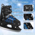 MammyGol Adjustable Ice Skating for Kids, Boys and Girls, Blue Ice Skates Size Small Hockey Lace-Up Ice Skate for Beginner