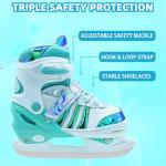 SMOOJOY Boys Ice Skates Adjustable, Smooth Blade Iceskates Age 8-12, Comfortable Lining Ice Skating Shoes for Kids Youth Beginner, Perfect for Outdoor and Indoor Rink