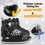 Nattork Adjustable Kids Ice Skate for Boys Girls Adult, Soft Padding and Reinforced Ankle Support Ice Hockey Skates