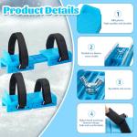 Winter Toddler Ice Skates, Adjustable Double Runner Ice Skates with Hook and Loop Fastener Straps, Blue Double Blade Ice Skates for Kids Toddler Training Shoes Beginner