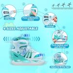 SMOOJOY Boys Ice Skates Adjustable, Smooth Blade Iceskates Age 8-12, Comfortable Lining Ice Skating Shoes for Kids Youth Beginner, Perfect for Outdoor and Indoor Rink