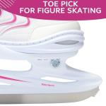 Xino Sports Adjustable Ice Skates - Pro Quality - Beginner Friendly, Comfortable and Durable Skates for Boys and Girls, Soft Padding, Reinforced Ankle Support (White, Small Toddler 10J-13J)