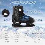 MammyGol Adjustable Ice Skating for Kids, Boys and Girls, Blue Ice Skates Size Small Hockey Lace-Up Ice Skate for Beginner