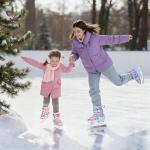 Mermaid Tail Girls Ice Skates, Adjustable Ice Skates for Kids Youth Ages 3-12, Toddler Ice Hockey Skates for Beginners, Warm and Comfortable Lining Ice Skating Shoes for Outdoor and Rink (Small, Blue)