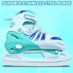 SMOOJOY Boys Ice Skates Adjustable, Smooth Blade Iceskates Age 8-12, Comfortable Lining Ice Skating Shoes for Kids Youth Beginner, Perfect for Outdoor and Indoor Rink