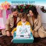 Sitanflex Snowflake Adjustable Ice Skates for Girls, Kids Ice Skates for Toddlers Youths, Beginner Ice Skating Shoes for Outdoor and Rink, Warm Lining and Reinforced Ankle Support, White