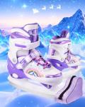 Fitense Adjustable Ice Skates for Kids Girls Ages 3-12, 4 Size Ice Skating Shoes, Girls Ice Skates with Blades for Outdoor and Rink, for Beginner Toddler Small