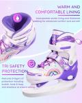 Fitense Adjustable Ice Skates for Kids Girls Ages 3-12, 4 Size Ice Skating Shoes, Girls Ice Skates with Blades for Outdoor and Rink, for Beginner Toddler Small