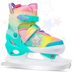 HALOSK Girls Ice Skates for Kids Boys, Adjustable Kids Skates for Outdoor Indoor Rink, Rainbow Soft and Comfortable Lining Ice Skating Shoes Ages 3-12 Youth