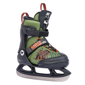K2 Raider Ice Boys Adjustable Ice Skates - Green Orange / 11-2