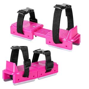 Shupakul 1 Pair Toddler Ice Skates, Adjustable Kids Ice Skates with Touch Fastener, Pink Double Runner Ice Skates for Toddler Winter Beginner Ski